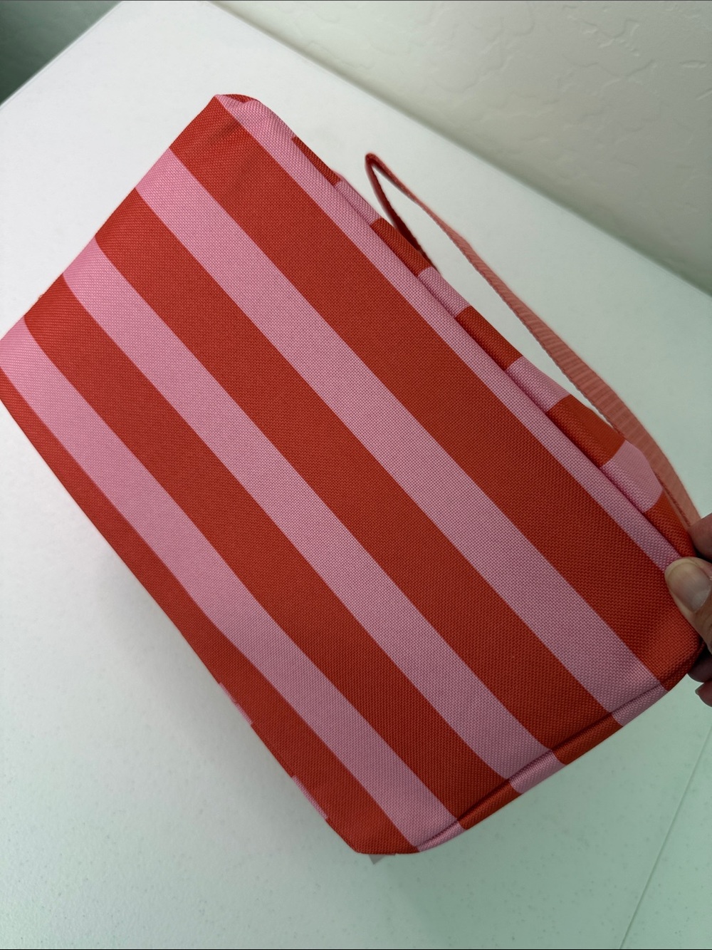Trader Joe's Red & Pink Striped Mini Insulated Bag - Picture 6 of 8
